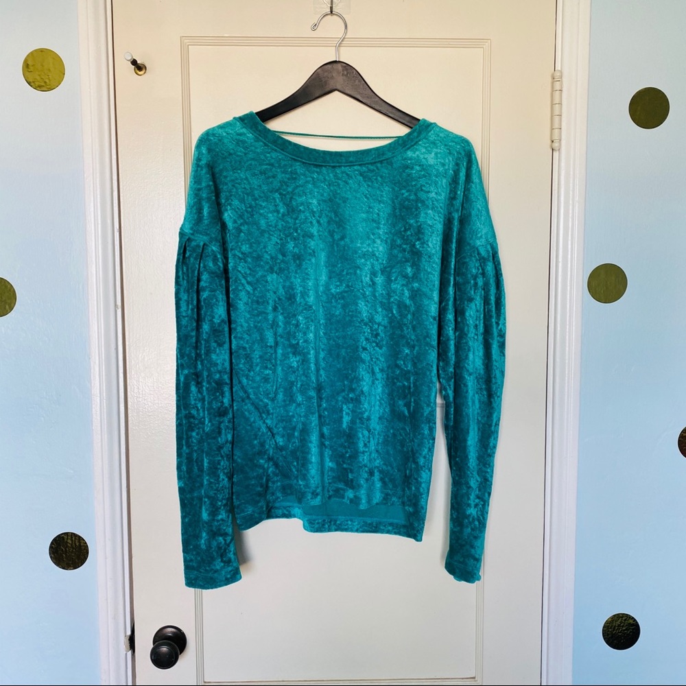 Free People Velvet Green Sweater Size M